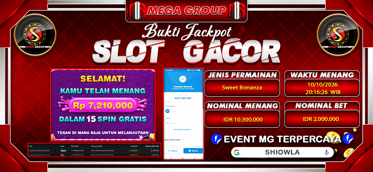 Bukti JP situs Shiowla hari Sabtu, 10 Oktober 2026